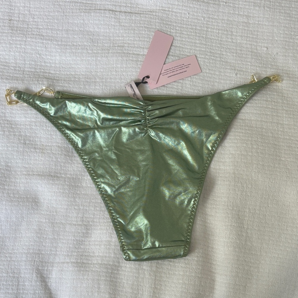 NWT Agent Provocateur Metallic Green Bikini Bottom - Picture 4 of 5